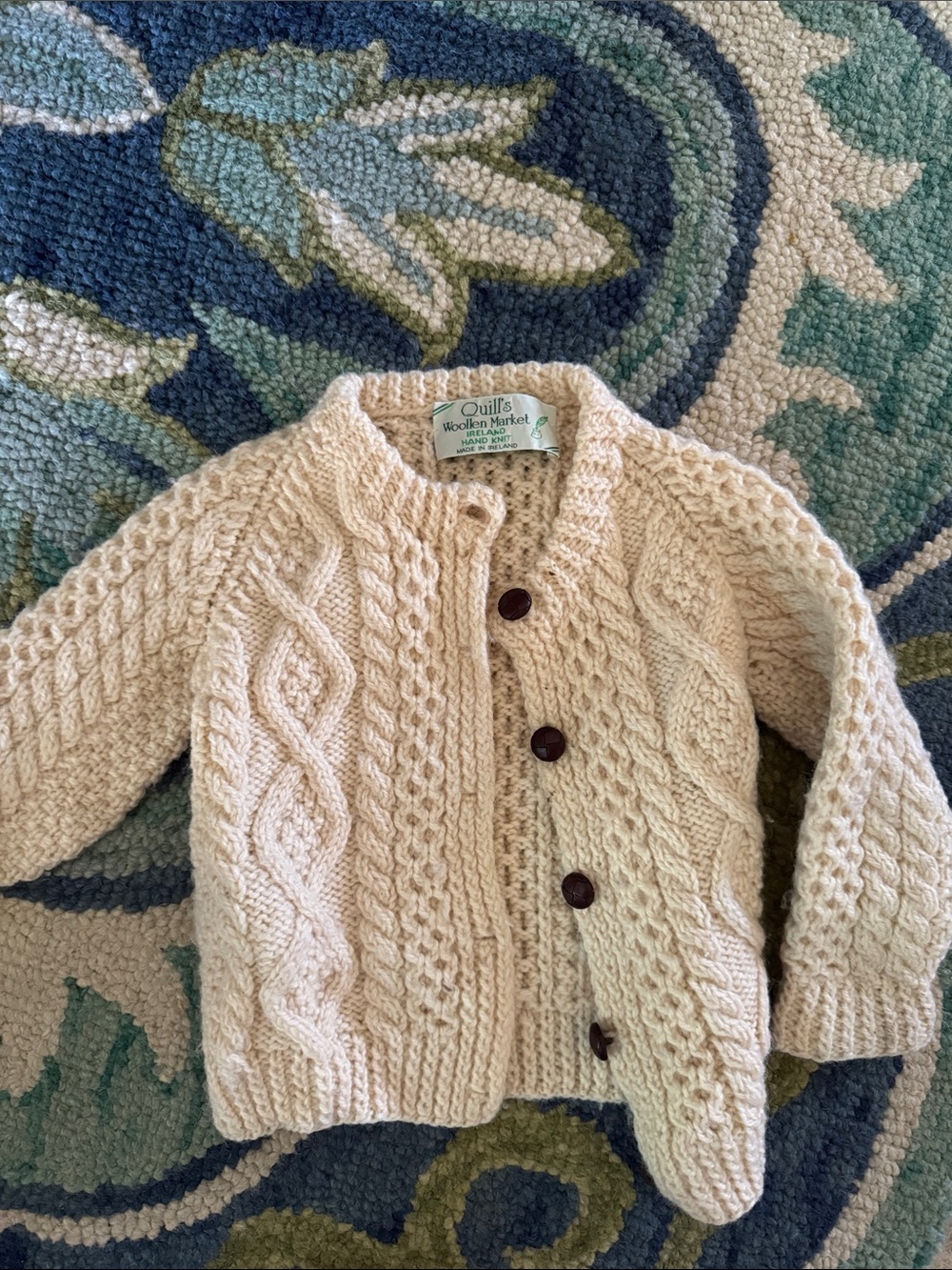 Cream Cable-Knit Kids' Cardigan